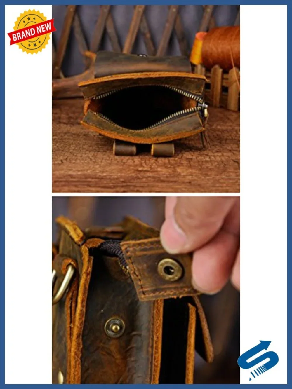 Genuine Leather Messenger Shoulder Satchel Waist Bag